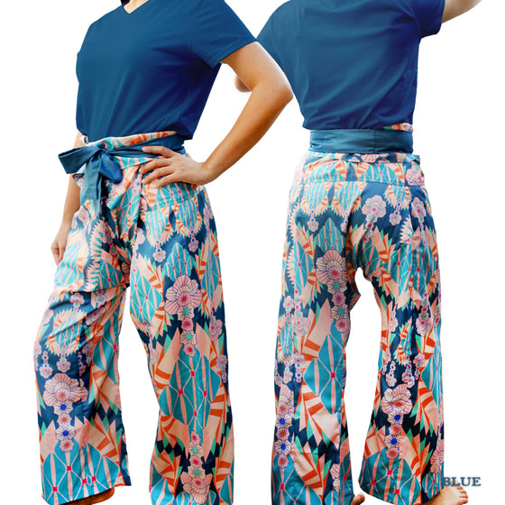 ANITA FASHION - Filagen Straight Lay Pants Baisi : Blue