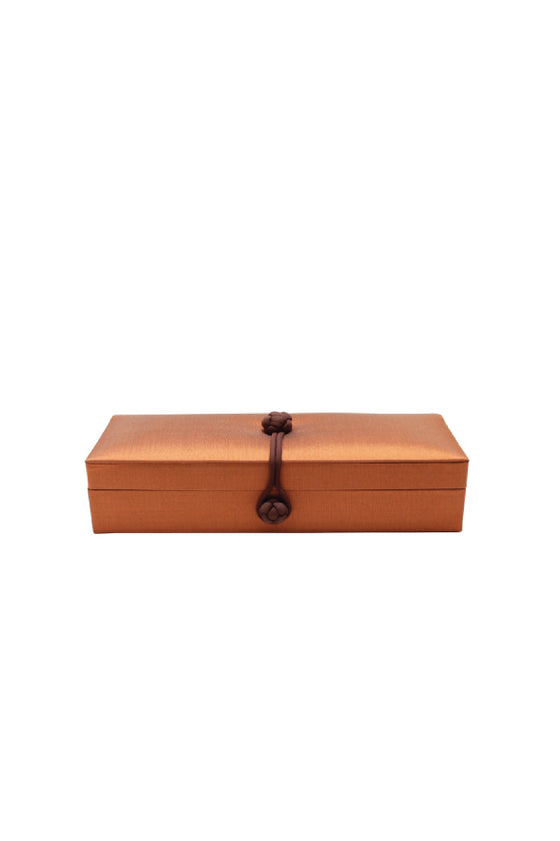 ANITA HOME - Plain Silk Jewelry Box Medium : Burnt Orange