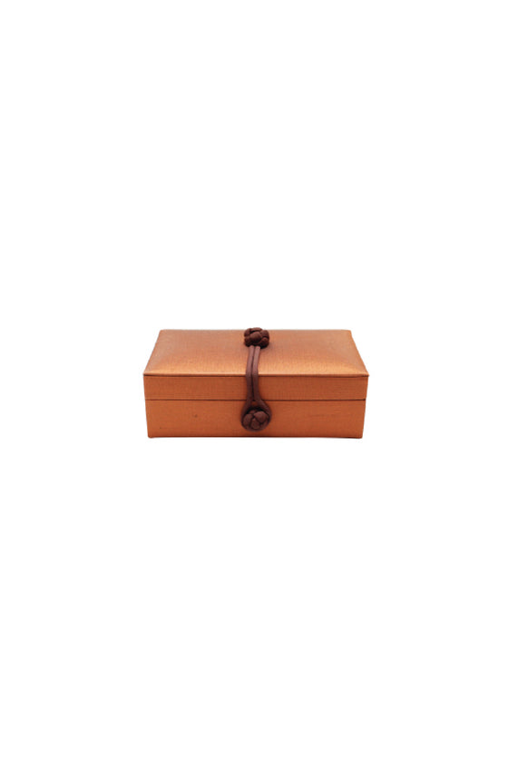 ANITA HOME - Plain Silk Jewelry Box Small : Burnt Orange