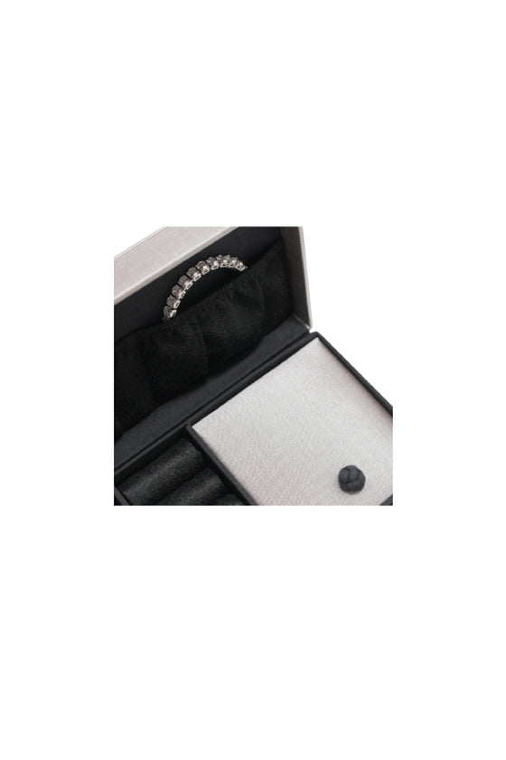 ANITA HOME - Plain Silk Jewelry Box Small : Silver