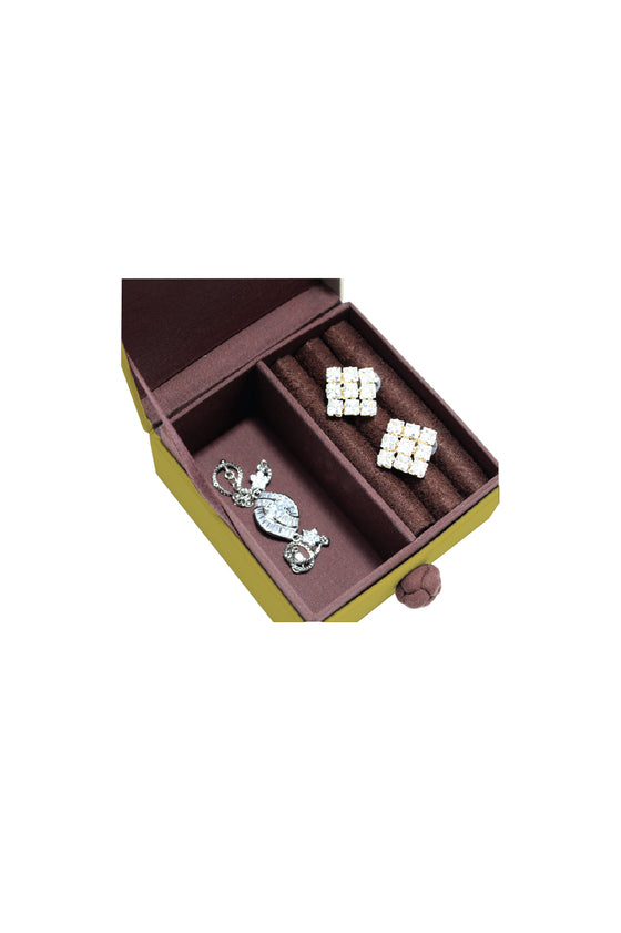 ANITA HOME - Plain Silk Jewelry Box Extra Small : Olive