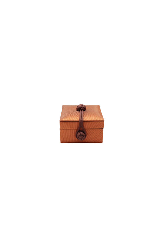 ANITA HOME - Plain Silk Jewelry Box Extra Small : Burnt Orange