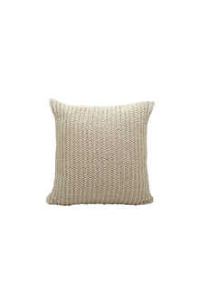  CUSHION COVER - Knit Pillow 18x18" : Ivory