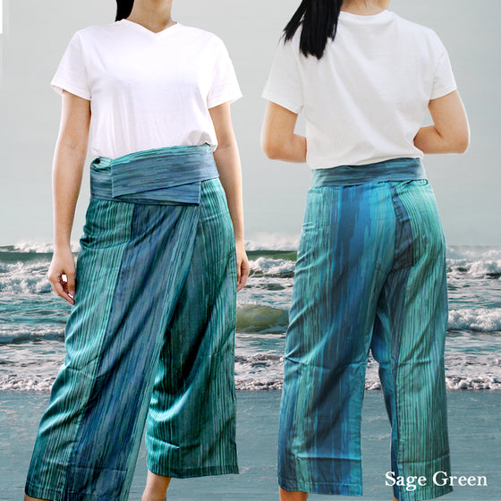 ANITA FASHION - Filagen Loose Lay Pants Wave : Sage Green